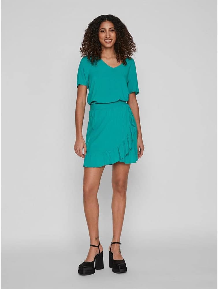 Vila Damen Vipaya Wrap Hw Short Skirt/Su-Noos Rock 36 Alhambra, 36 Alhambra