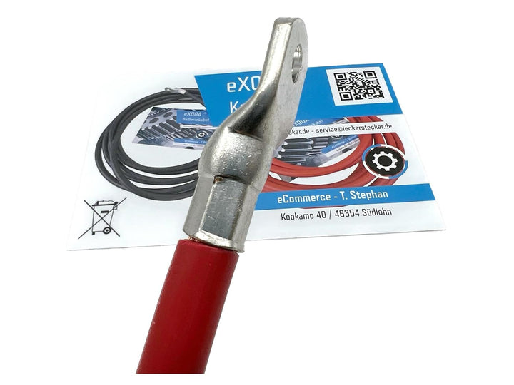 Exoda Batteriekabel 25mm² 75cm M8 Rot flexibel 99 Kupfer Auto Moto Rot 25 mm² 75cm M8, Rot 25 mm² 75