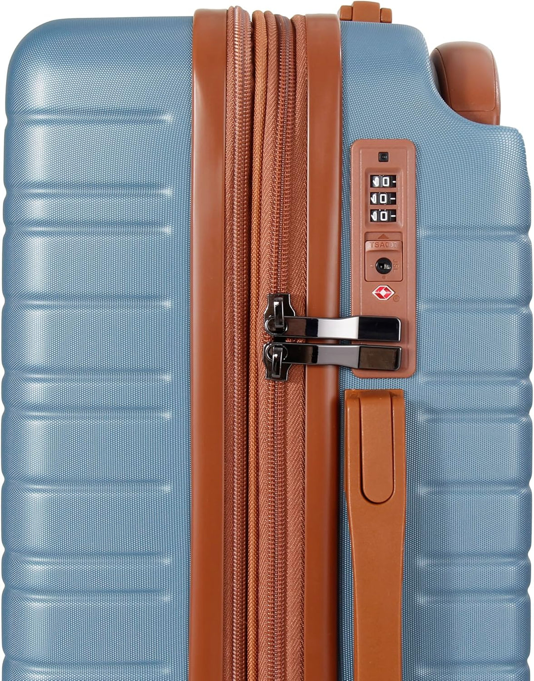 SESCO Reisekoffer Premium-Kofferset 3tlg. Koffer Trolleys Handgepäck Set, breiter Griff, TSA (blau/b