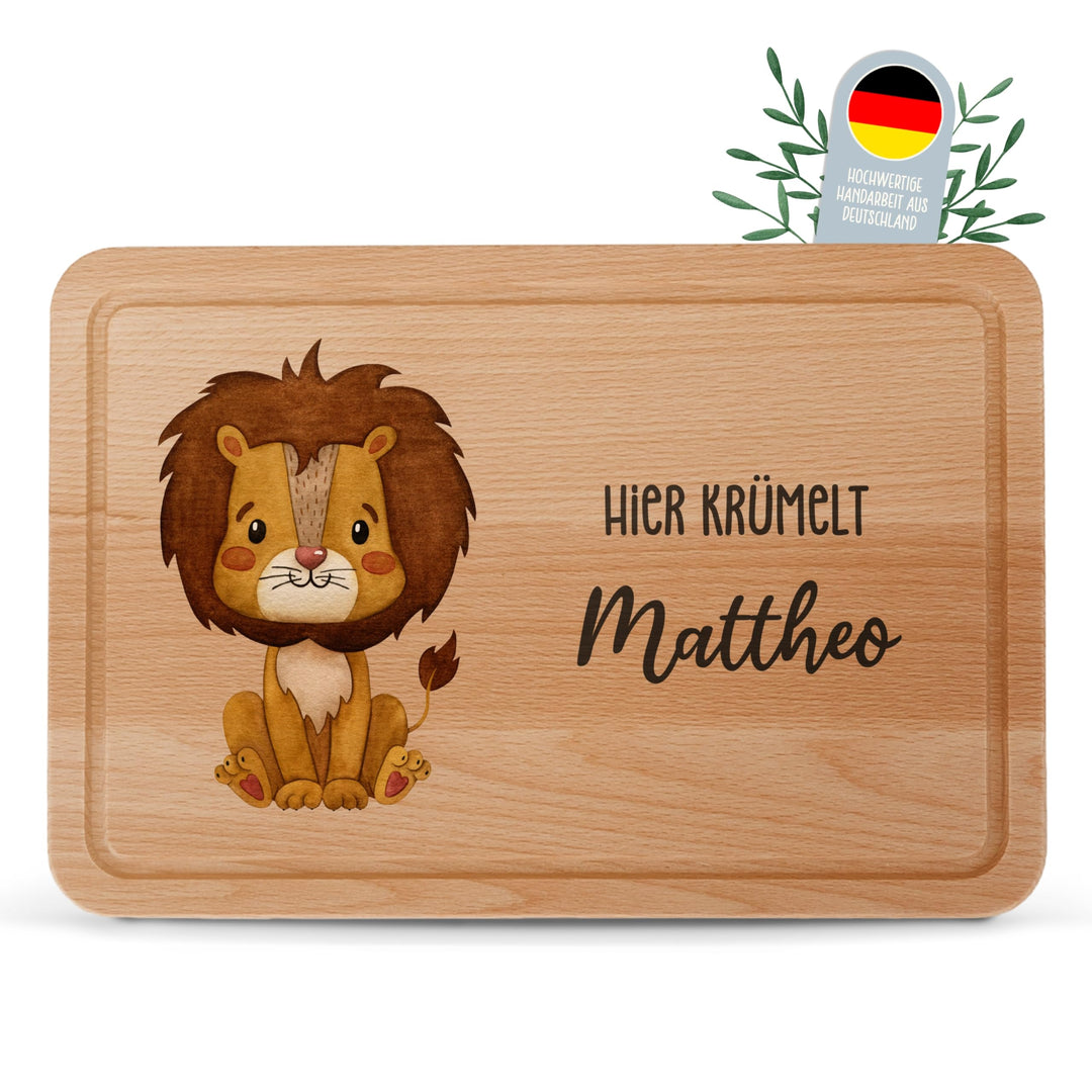 Lilletå ® Personalisiertes Holzbrett Tiergruppe - Individuelles Frühstücksbrettchen mit Hochwertigem