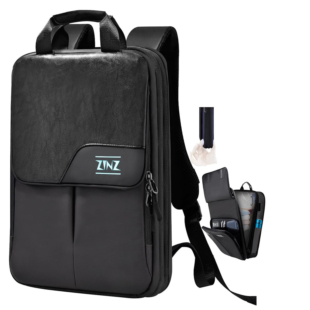 ZINZ Schlanker und Erweiterbarer Laptop-Rucksack 15,6 16 17 Zoll Reise-Business-Rucksack Regenfester