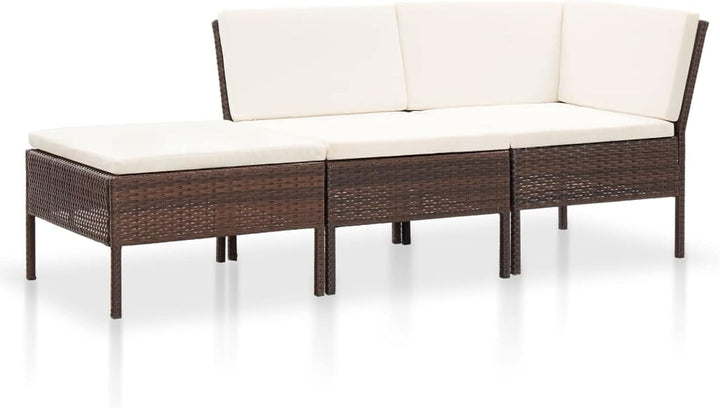 Festnight 3 Teilig Rattan Gartenmöbel Set Lounge Set balkonmobel klein Balkon balkonmobel Set Balkon