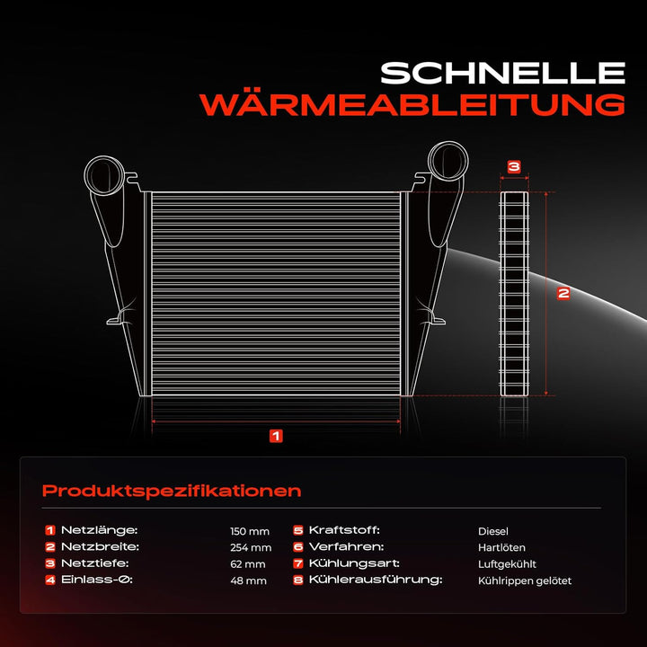 Frankberg Ladeluftkühler Turbokühler Kompatibel mit CR-V III RE 2.2L Diesel 2007-2011 Replace# 19710