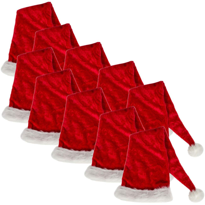 Ciffre 100 Stück im Set Weihnachtsmütze Nikolausmütze Winter Mütze Mützen Nikolaus Santa Rot Lang Pl