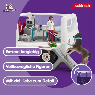 schleich 42439 Mobile Tierärztin mit Hannoveraner Fohlen , für Kinder ab 5-12 Jahren, HORSE CLUB - S