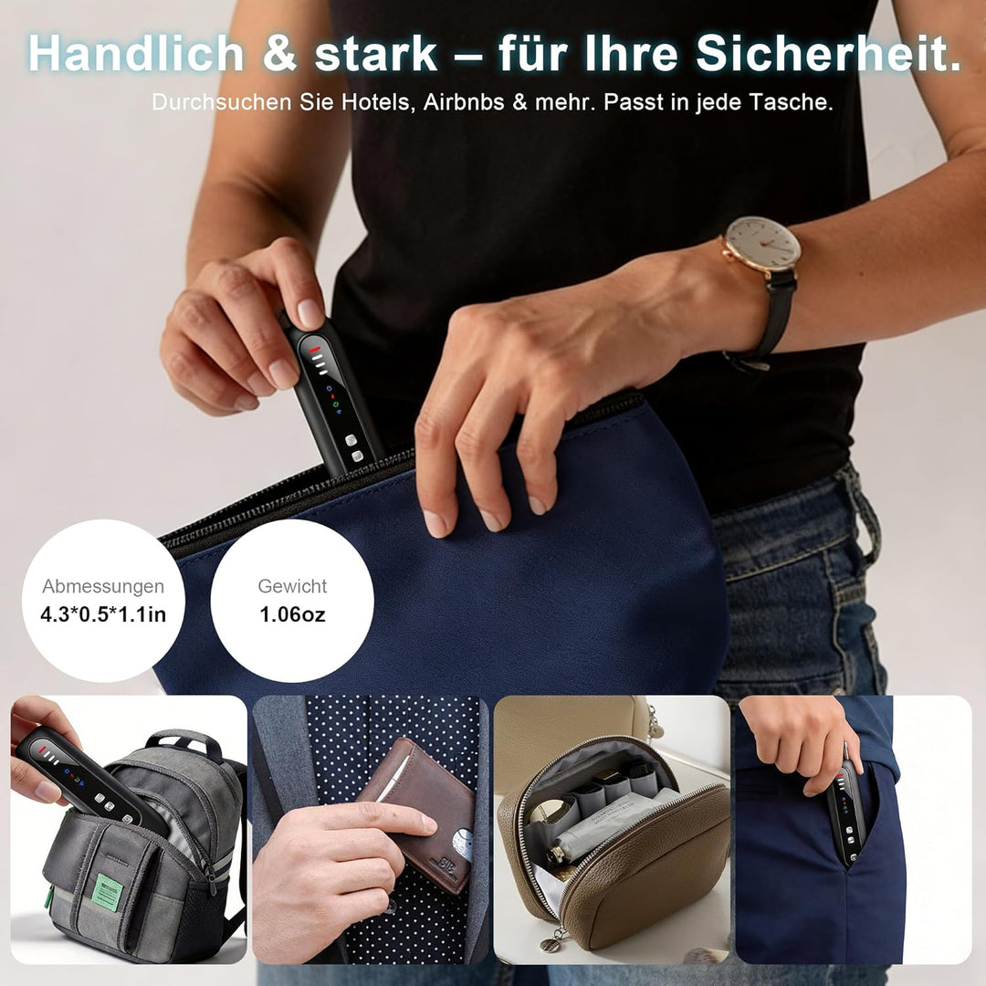 Wanzen Detektor,Versteckte Kamera Detektor mit Dual-Sensor und LED Anzeige,RF Wireless GPS Tracker F