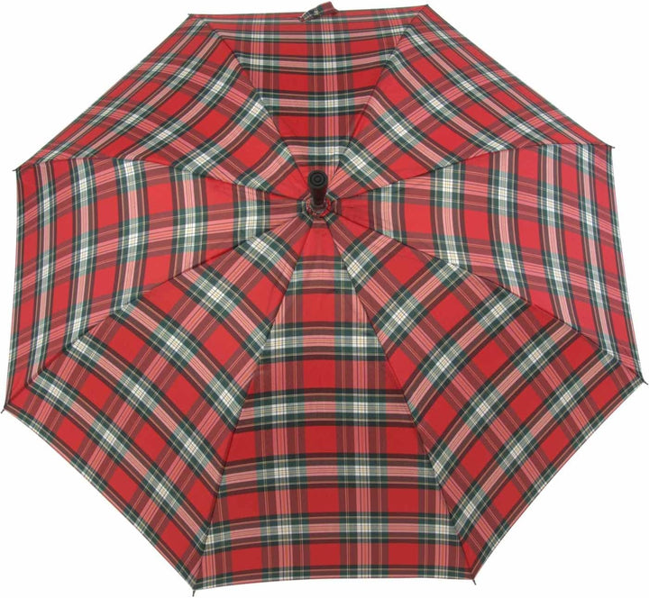 iX-brella Stützschirm höhenverstellbar mit Holzgriff - Karo rot, Karo Rot