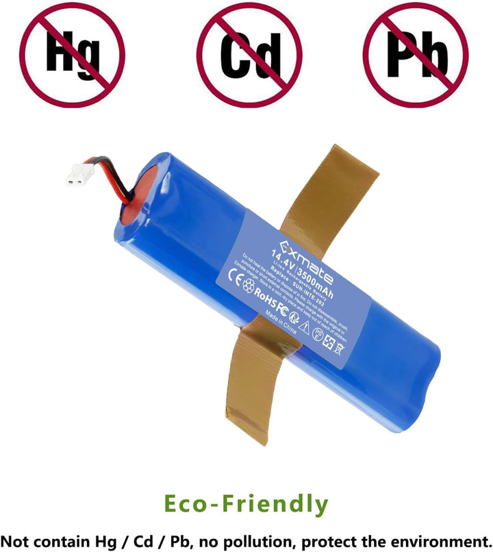 Exmate 14.4V 3500mAh Li-ion akku,Ersatzakku für iLife Zaco V3s Pro,V5s Pro,V8s,V50,X750,Medion MD 18