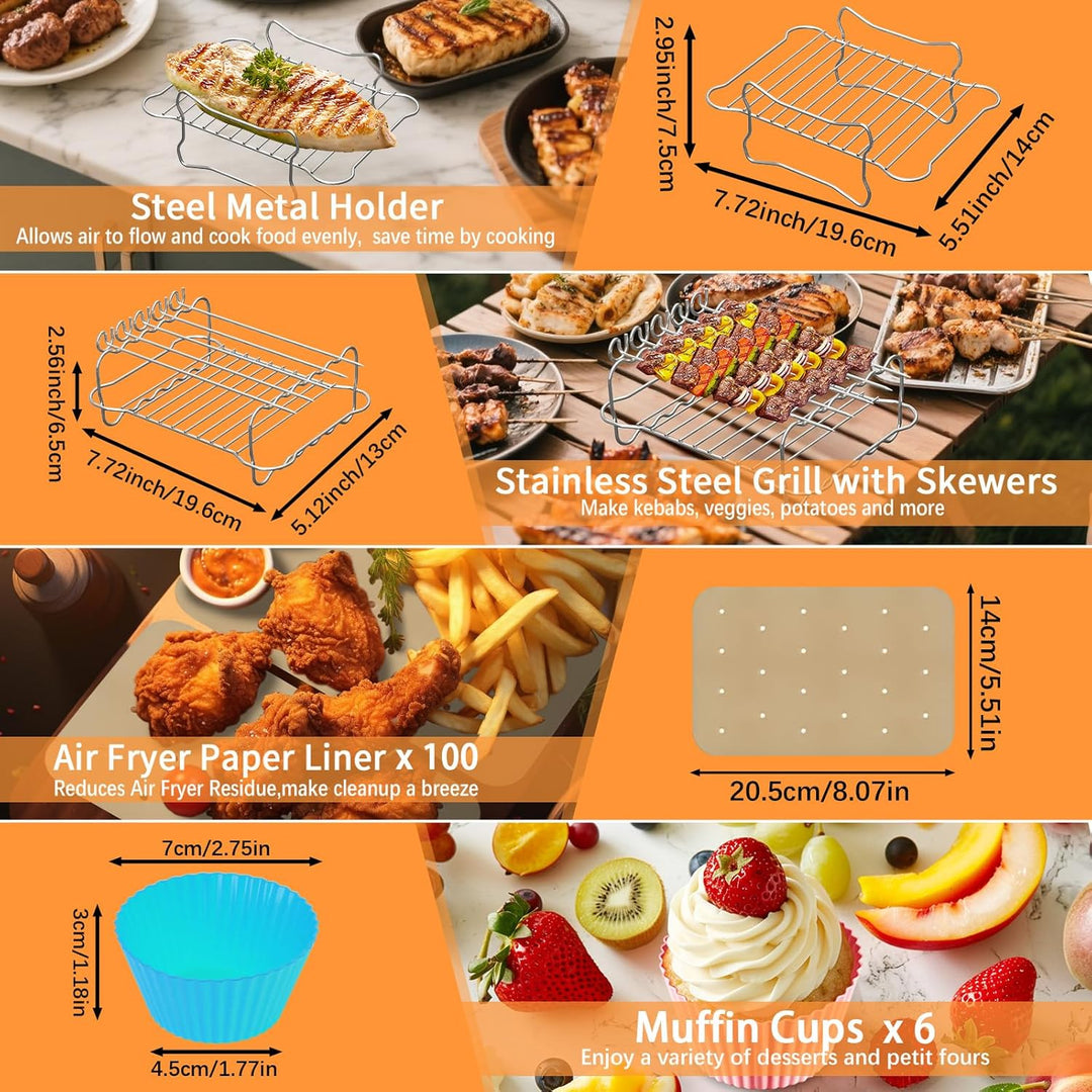 Airfryer Zubehör für Philips Airfryer 4000 Series Stacked Dual Basket Heissluftfritteuse NA460/00 NA