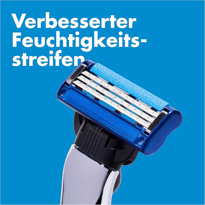 Gillette Mach3 Turbo Rasierklingen, 8 Ersatzklingen für Nassrasierer Herren mit 3-fach Klinge Alt 8