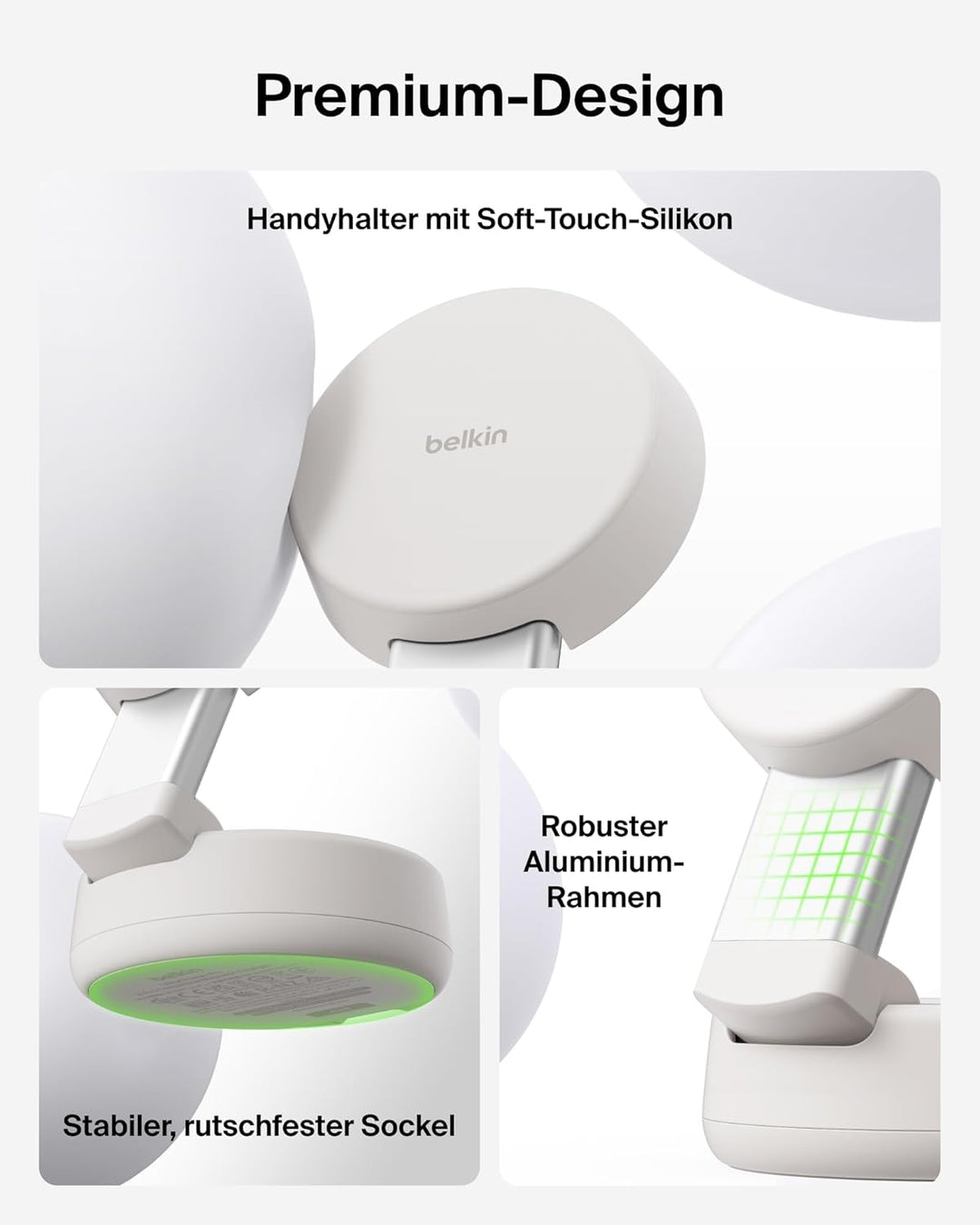 Belkin UltraCharge Pro MagSafe Ladegerät, Induktive Ladestation, Qi2.2 25W Verstellbarer 2-in-1 Wire