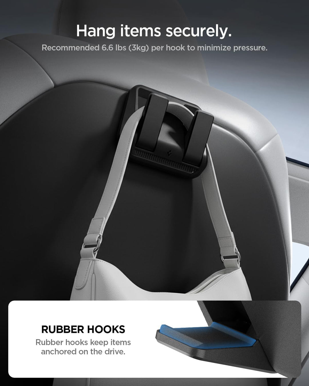 Spigen Autositzhaken [2er-Pack] für Tesla Model Y Juniper 2025 2026 & Model 3 Highland 2024-2026 (Nu