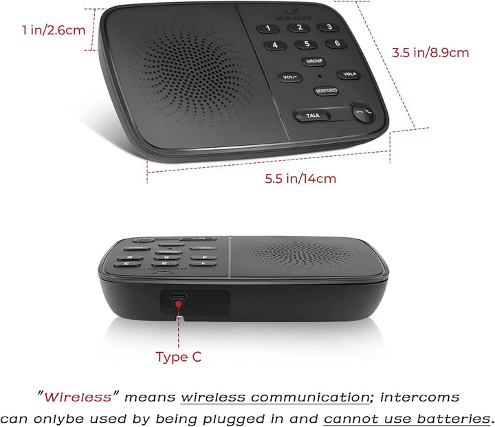 Hosmart Intercoms Wireless for Home UltraSpeak Pro, 2024 Full Duplex Wireless Intercom System for Bu
