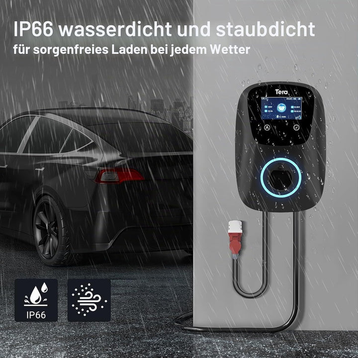 Tera EV Ladegerät Smart APP mit 32A Typ 2 22kW oder 11kW Heim Ladestation 400V CE & TÜV Wallbox 7m L