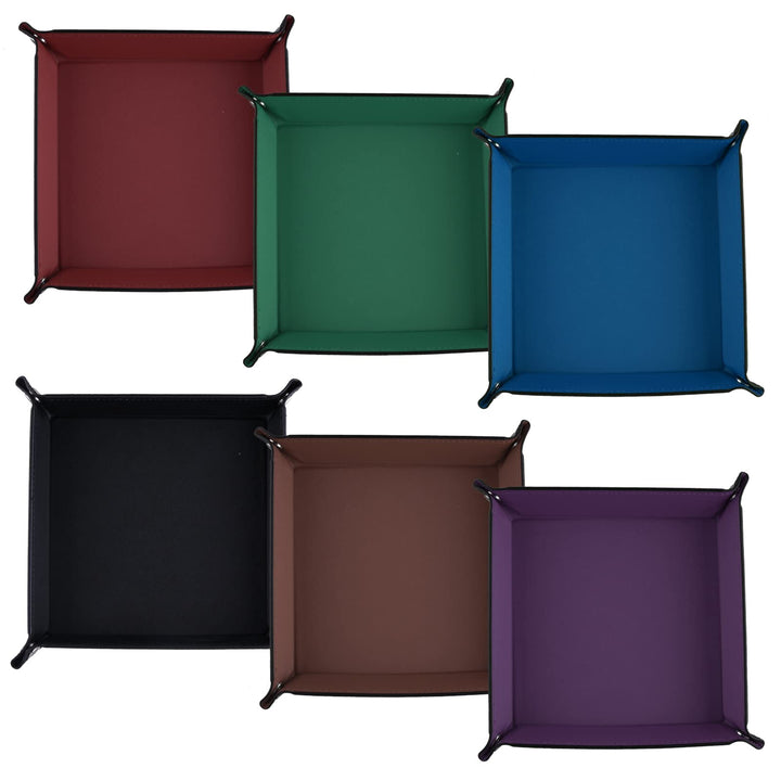 SIQUK 6 Stück Würfelteller aus PU-Leder zum Zusammenklappen Würfelbrett für Würfelspiele wie RPG, DN