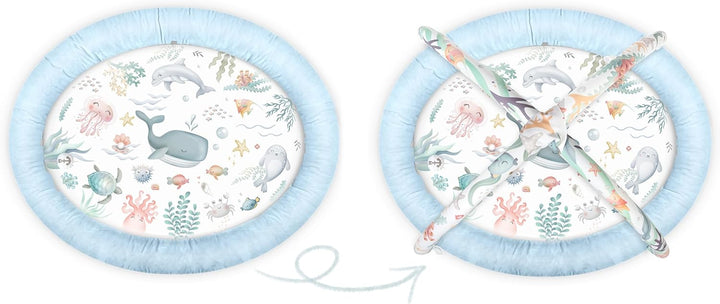 Nukido Spieldecke Mit Spielbogen Baby Spielmatte Babyspieldecke Krabbeldecke 7 Spielzeuge Und Kissen