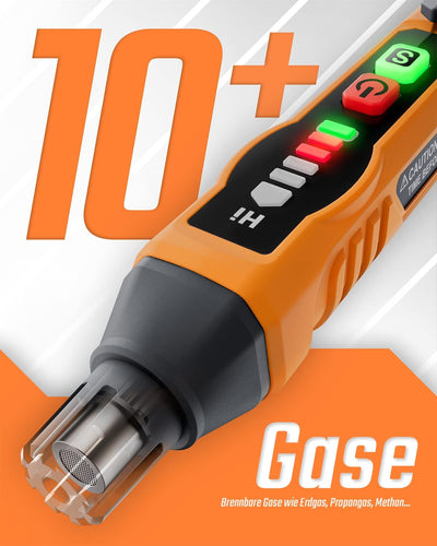 Gasmelder, TopTes PT177 Gaslecksuchgerät mit Akustischem und Visuellem Alarm, Gasdetektor zum Auffin