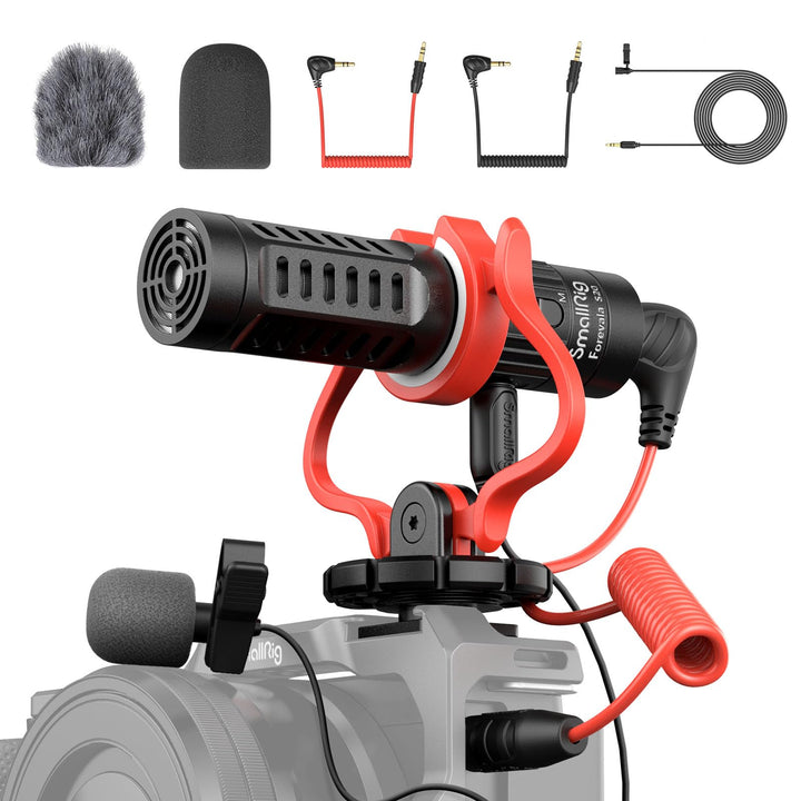 SMALLRIG Videomikrofon, Dual Input Videomic, mit Stossdämpfung Shock Mount, 3.5mm TRS/TRRS Richtmikr