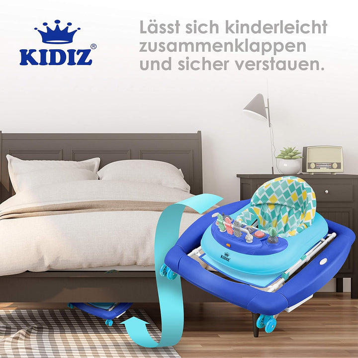 KIDIZ® 4in1 Lauflernhilfe Babywalker Spiel- und Lauflernwagen Gehfrei Schaukelfunktion Babywippe mit