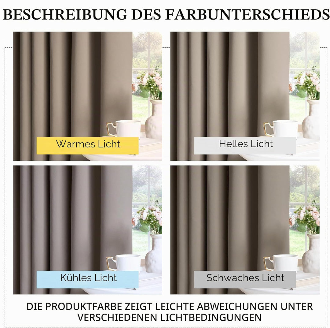 PONY DANCE Verdunkelungsvorhang Ösen 2er Set H 228 x B 167 cm Blickdichte Gardinen für Schlafzimmer