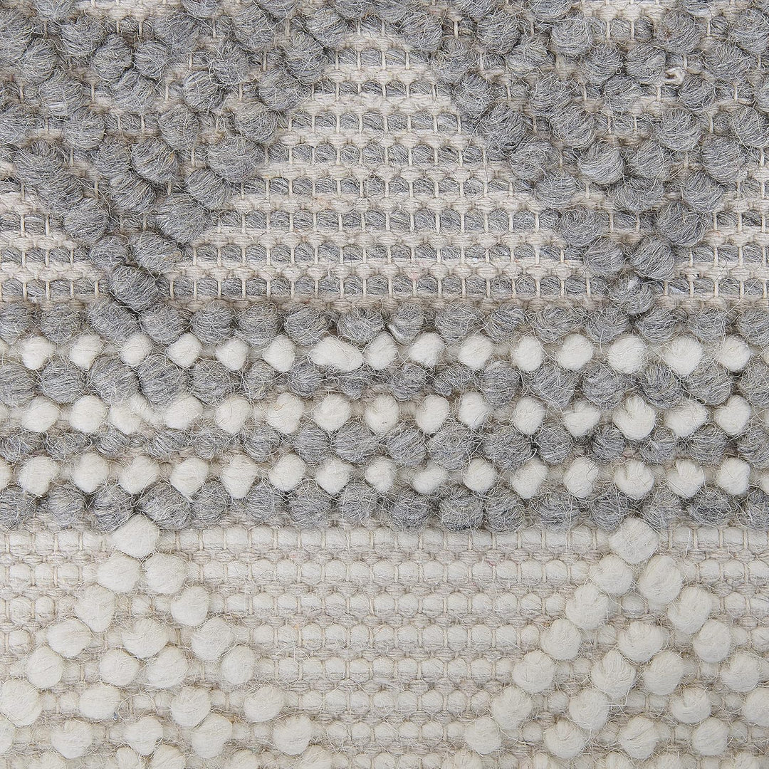 Teppich Wolle beige/grau mit geometrischem Muster quadratisch 200x200 cm Bozova