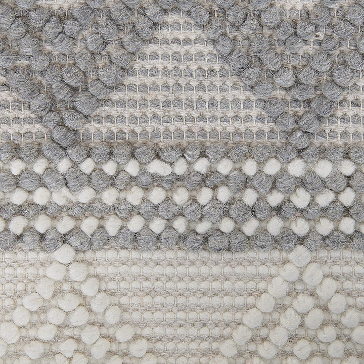 Teppich Wolle beige/grau mit geometrischem Muster quadratisch 200x200 cm Bozova