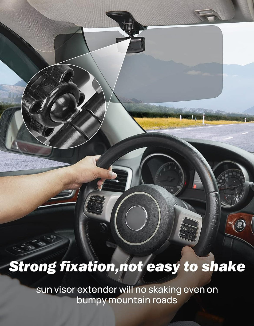 JOYTUTUS Auto Sonnenblende Verlängerung, Frontscheibe-Sonnenschutz, Blend- und UV-Strahlenschutz, Po