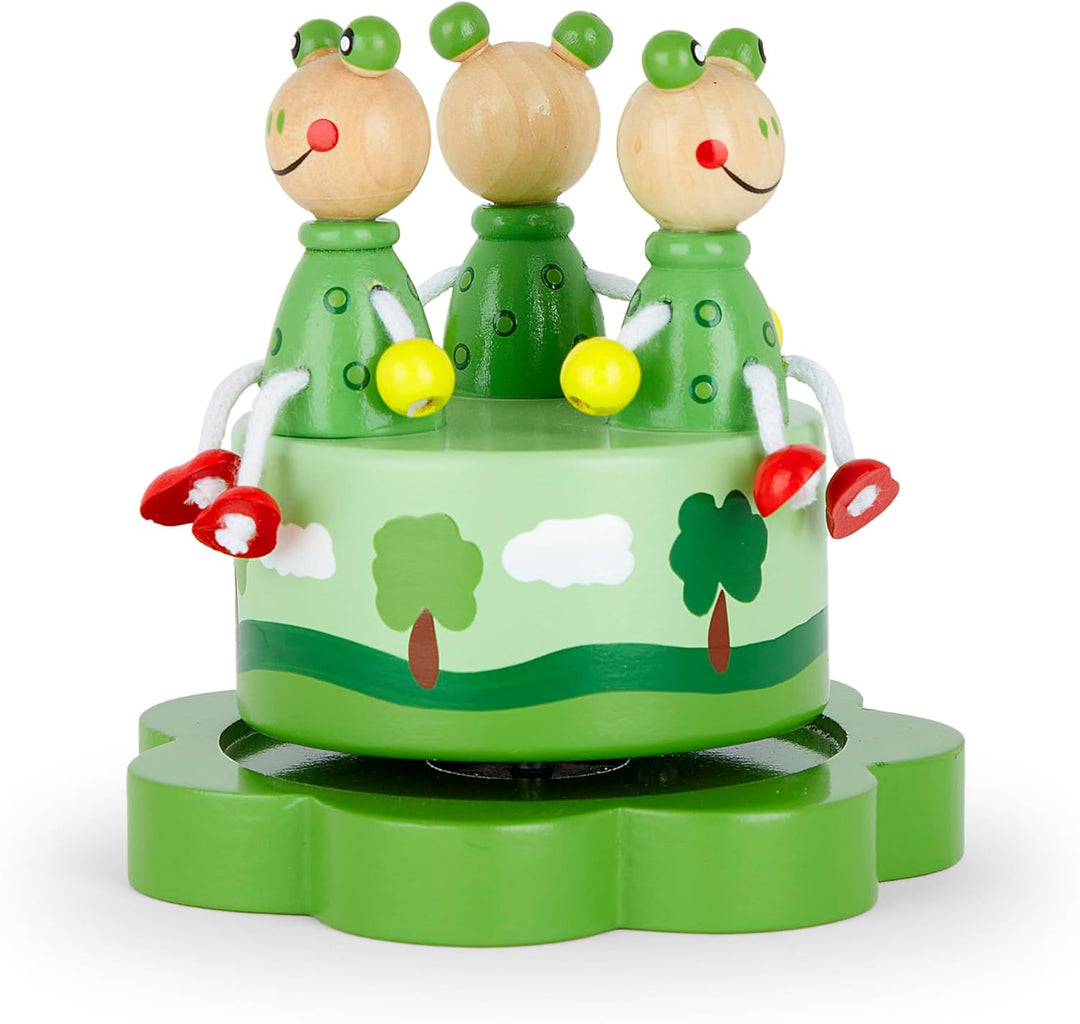Mousehouse Gifts Baby oder Kinder Spieluhr Spieldose Holz mit Musik Grüne Frosch für Jungen und Mädc