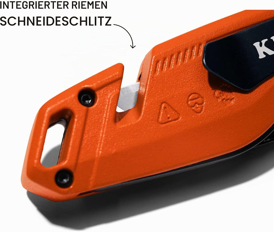 Klein Tools 44303 | Universalmesser klappbar mit Klingenaufbewahrung | Faltbares Teppichmesser mit S