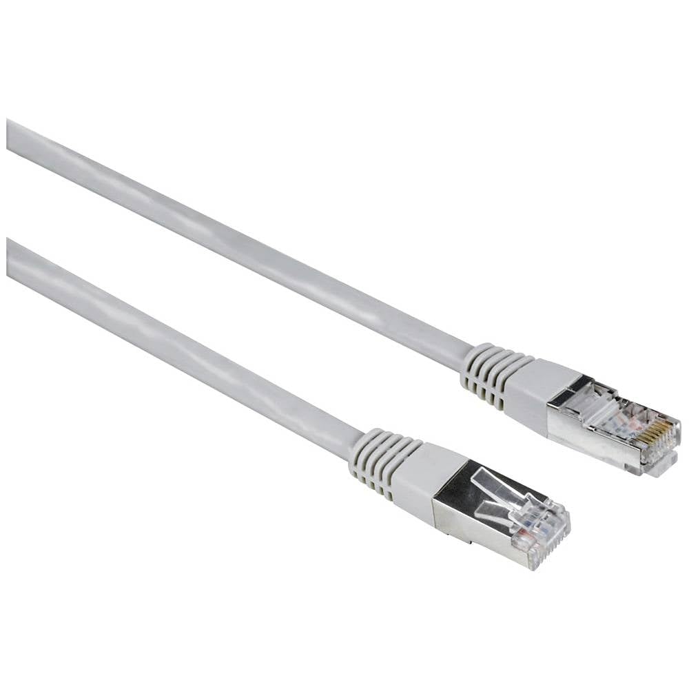 Hama 00200921 RJ45 Netzwerkkabel, Patchkabel Cat 5e F/UTP, 30 m, Grau, PVC-Mantel, verdrillt, paarwe