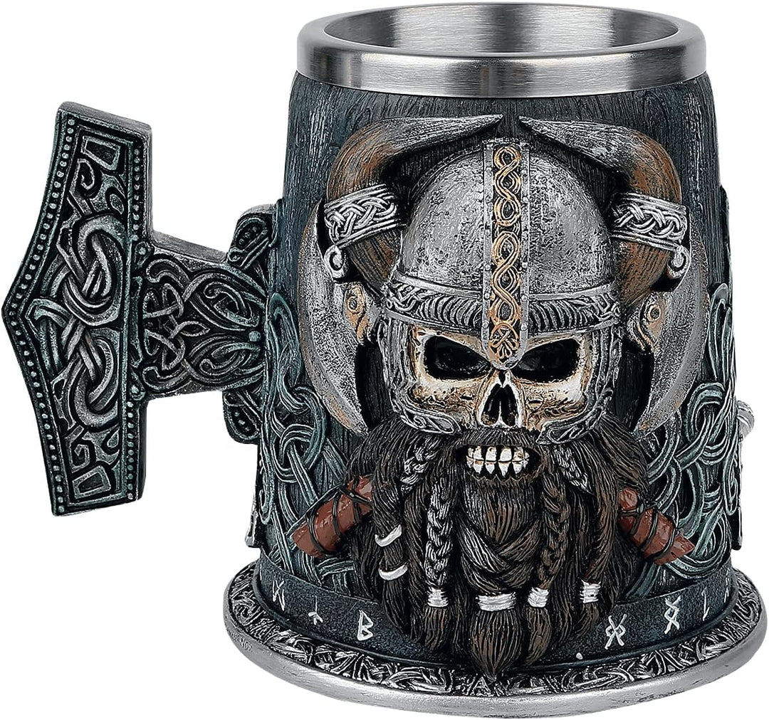 Nemesis Now Danegeld Edelstahl Becher 18 cm, Schwarz 1 Stück (1er Pack) Grau, 1 Stück (1er Pack) Gra