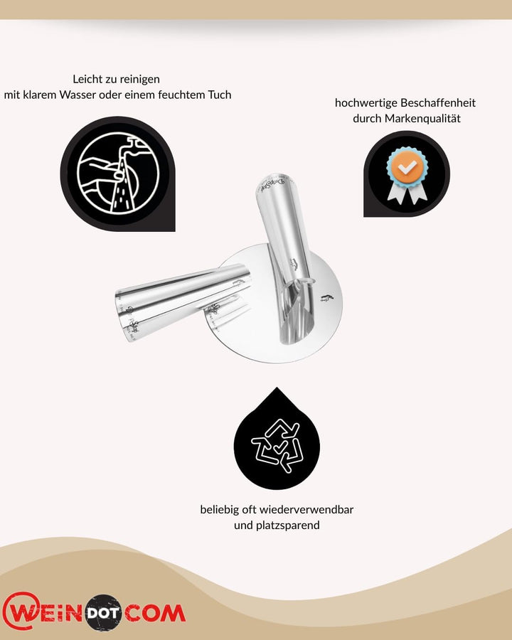 10er/Set Original DropStop Weinausgiesser, Made in Dänemark, Tropfschutz, Weinfolie Plättchen, für F