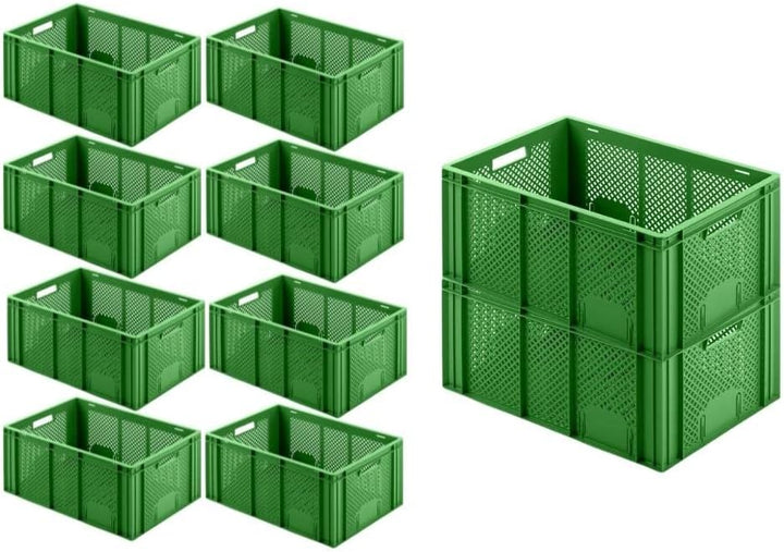 PROREGAL CHEFGASTRO SuperSparSet 10x Eurobehälter Obst- und Gemüsekasten | HxBxT 27,4x40x60cm | 54 L