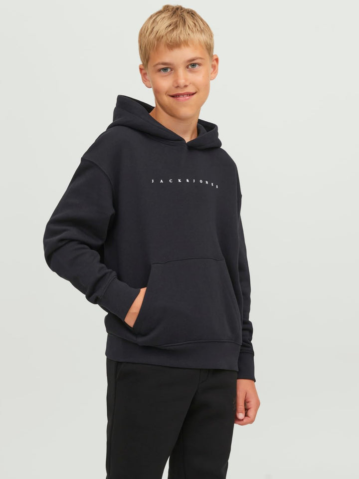JACK & JONES Jungen Jjestar Jj Sweat Hood Noos Jnr Kapuzenpullover 164 Black/Fit:loose, 164 Black/Fi