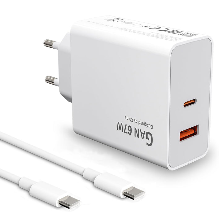 2 Port 67W USB C Ladegerät Netzteil mit Typ C Ladekabel für Xiaomi 15 14 Ultra/14/14T/13T/13/13 Lite