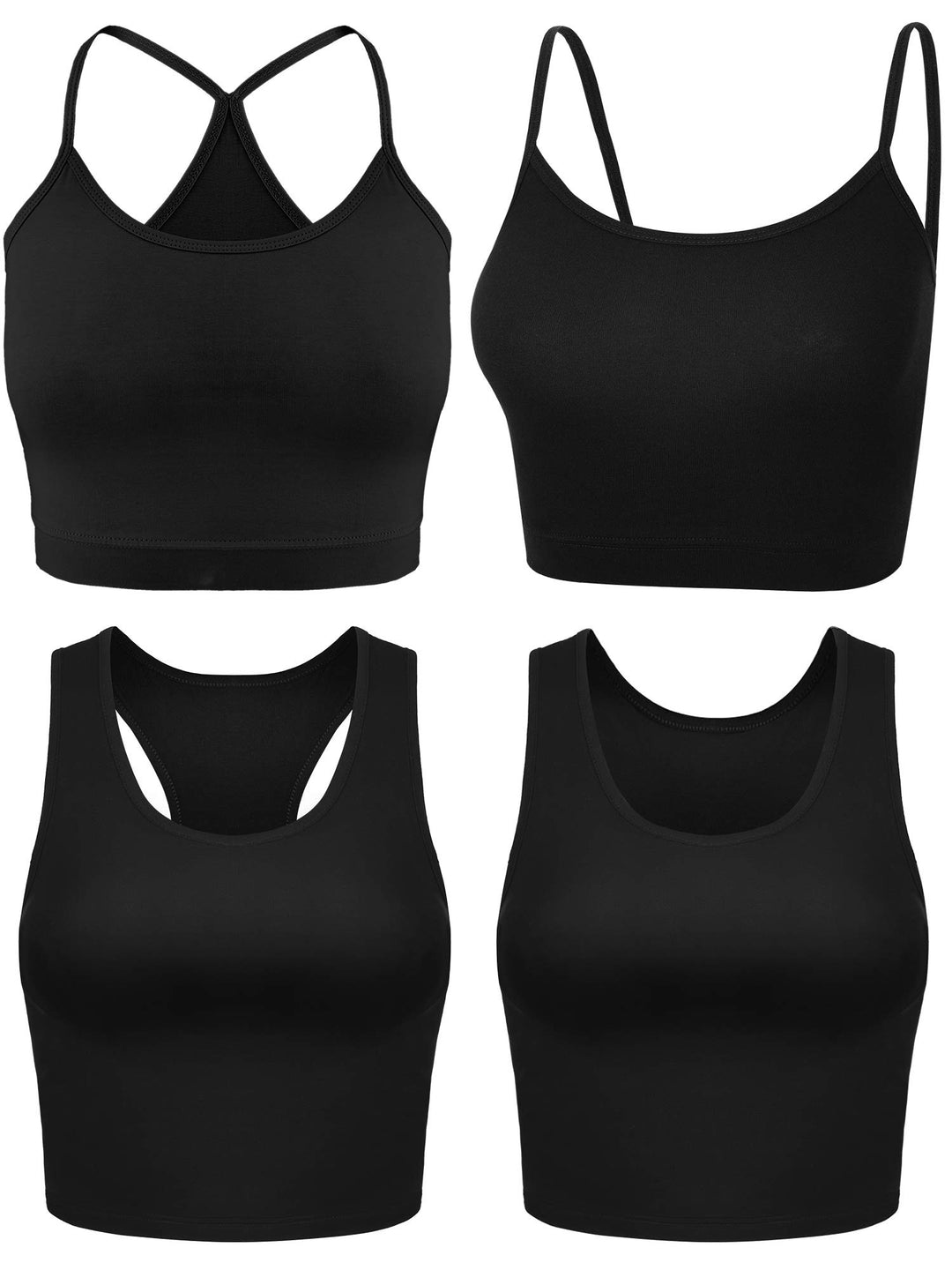 Boao 3 Stücke Leibchen Top Crop Tank Top M Schwarz, M Schwarz