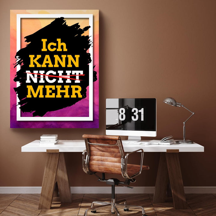 wandmotiv24 Motivations Motiv als Leinwandbild, 100x75cm, Hochformat, Ich kann mehr, Struktur, bunt,