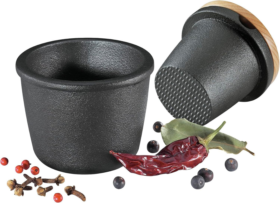 Zassenhaus Gourmet-Set WORKER 3-teilig, Pfeffermühle aus Gusseisen, präzises Keramikmahlwerk, Gewürz