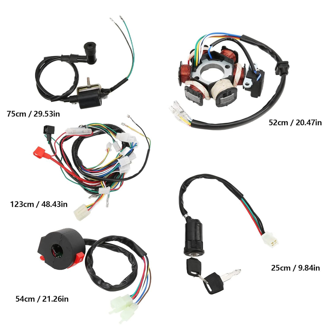 Aramox Quad Kabelbaum Elektrik Statorspule CDI Kabelbaum Set Ersatz für 50 Cc 70 Cc 90 Cc 110 Cc 125
