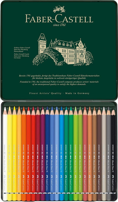 Faber-Castell 117524 - Aquarellstifte Albrecht Dürer, 24er Metalletui 24 Stück (1er Pack) Metalletui