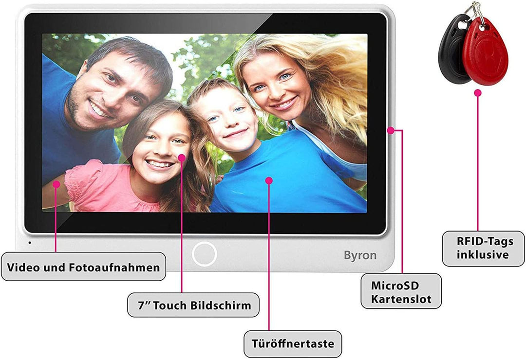 Video Türsprechanlage mit Türöffner, App & RFID Chip für 1 Familienhaus