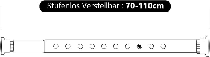 Vailge Teleskopstange Gardinenstange Vorhangstange ohne Bohren, Verstellbare Teleskopstange Klemmsta