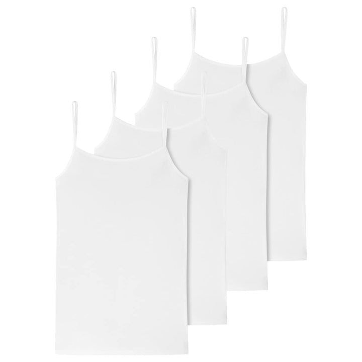 Schiesser Damen 2 PACK Spaghetti Top Unterhemd Bio Baumwolle - 95/5 Organic 34 4 X Weiss, 34 4 X Wei