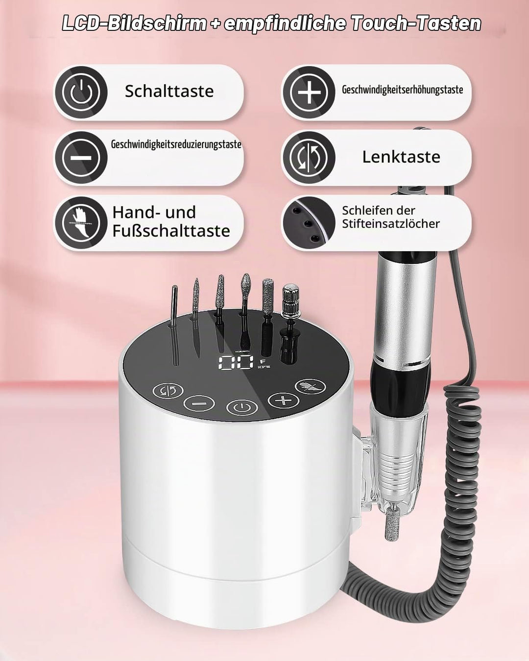 Nagelfräser, Elektrische nagelfeile für gelnägel, Fräser Nägel, Nagelfräser Elektrische für Gelnägel