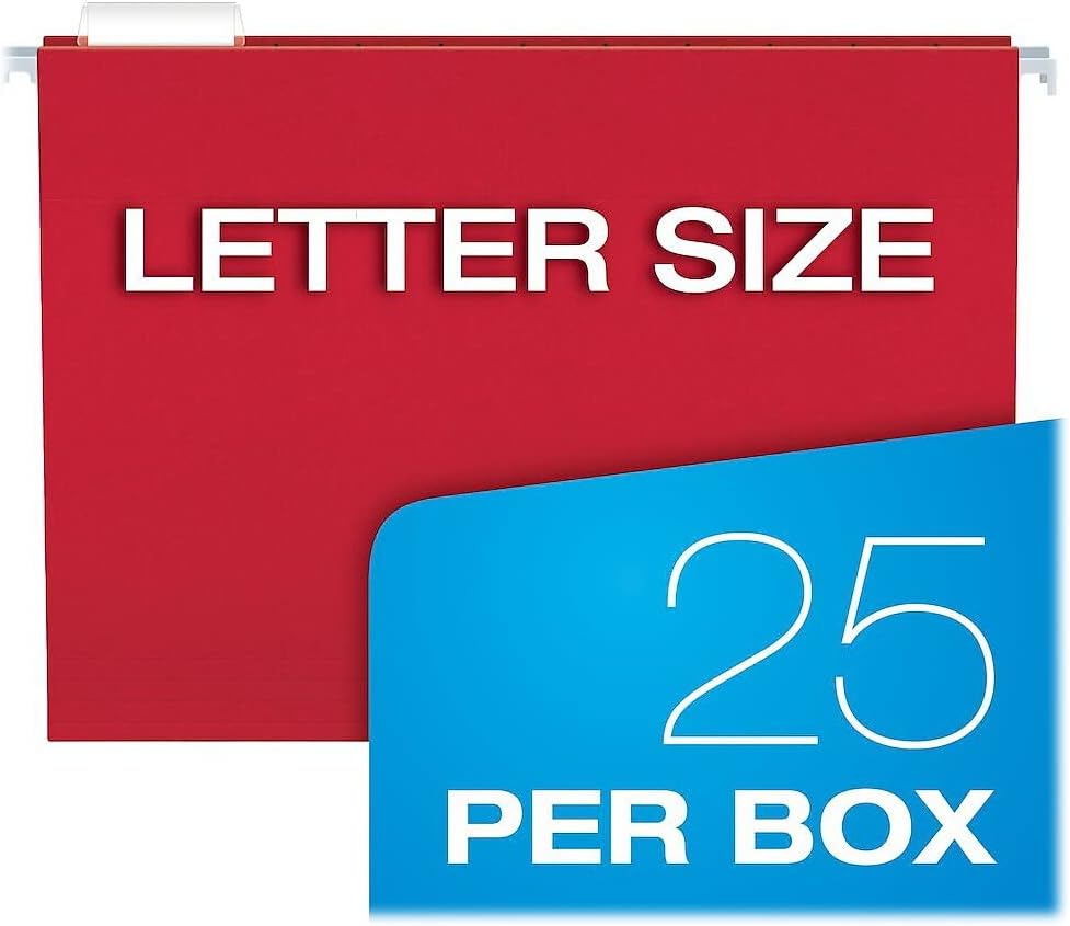 Pendaflex Hängemappen, Briefgrösse, 1/5-Schnitt, verstellbare Reiter, 25 Stück pro Box (81663) Lette