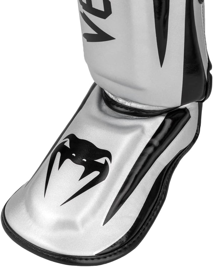 Venum Elite Boxen Schienbeinschutz XL Silber/Schwarz, XL Silber/Schwarz
