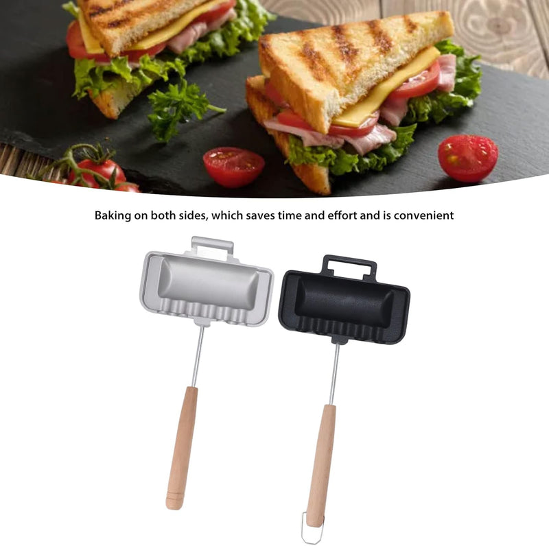 Topyond Sandwichmaker,Sandwichtoaster,Doppelseitige Sandwicheisen,Toastpfanne mit Hitzebeständigem,R