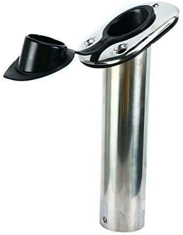 FreeTec 30 Grad Rutenhalter Edelstahl Bootsrutenhalter Boot Rutenständer mit Deckel und montieren Sc