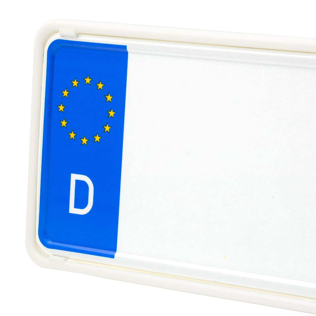 EUROSNAP Auto Kennzeichenhalter Weiss 2er Set Inklusive Montageanleitung - für Deutschland - Dezente