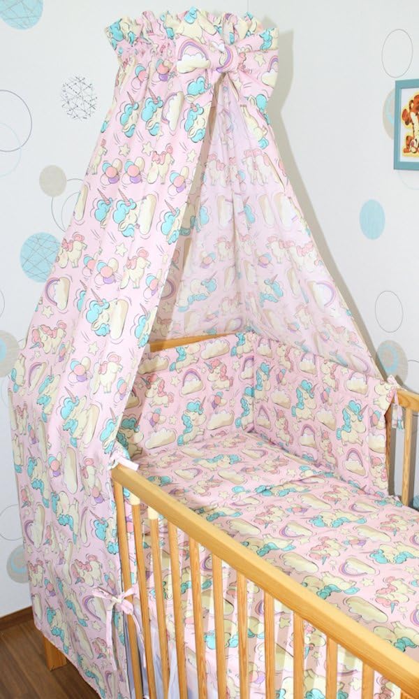 Himmel Vollstoff mit Himmelstange für Baby Kinder Bett Baumwolle Vollstoffhimmel D32, D32